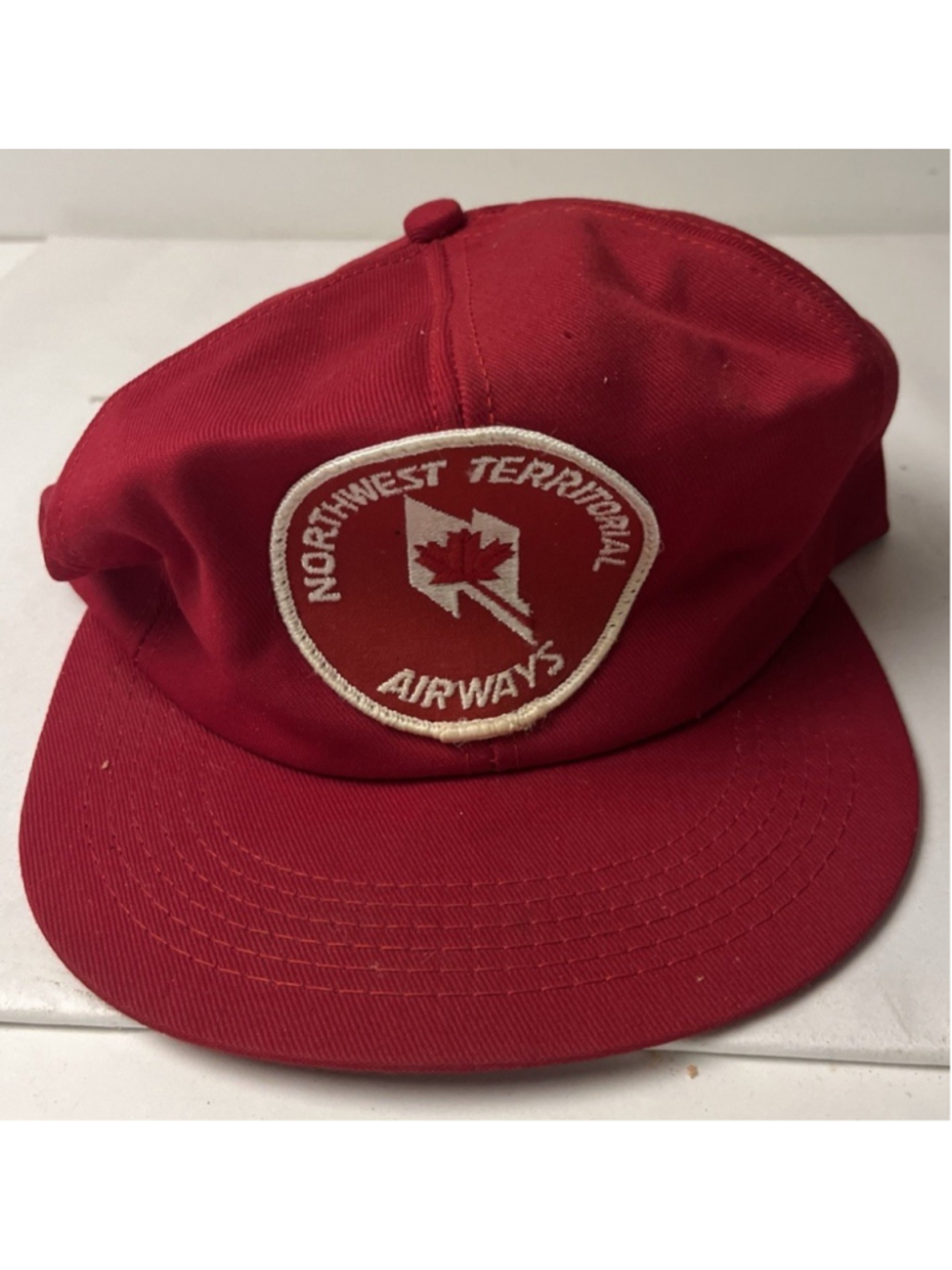 Vintage Northwest Territorial Airways Snapback Hat Red NWT Air Patch Cap